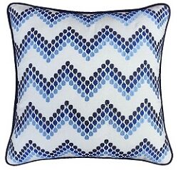 Teardrop Cushion Blue and White