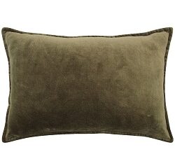 green velvet cushion