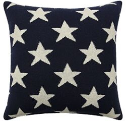 Navy Blue and cream star cushion