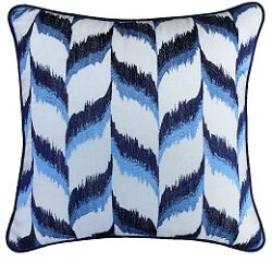 Feather Cushion Blue And White