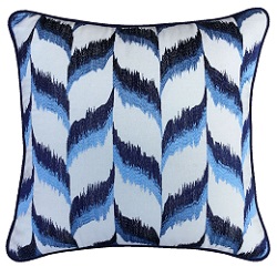 Feather Cushion Blue And White
